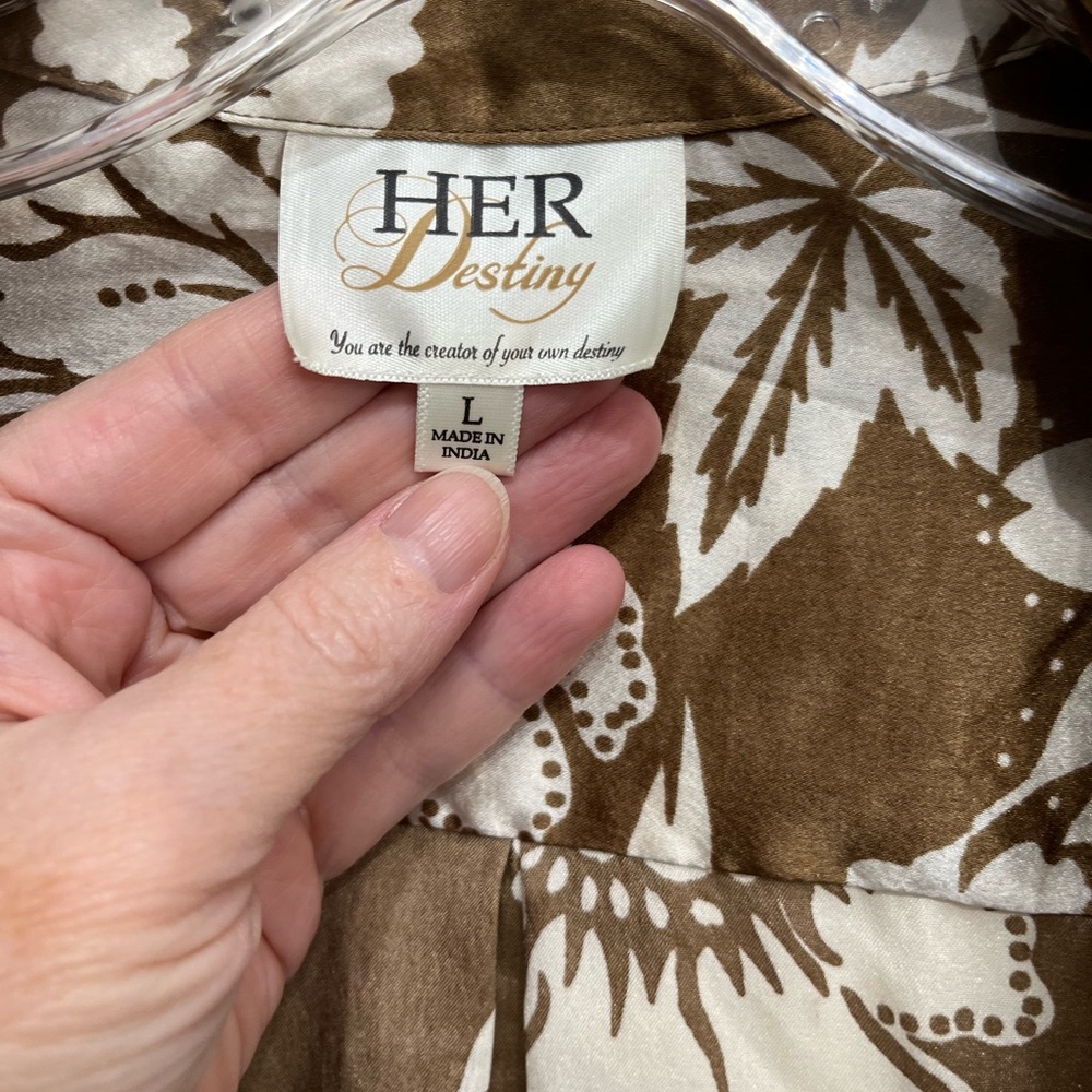 Her Destiny Brown and Cream Floral Dress